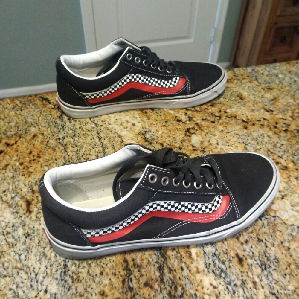 Men's Old School Vans Off the Wall Lace up Sneakers Skateboarding US 10